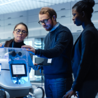 3 Wissenschaftler und ein Roboter